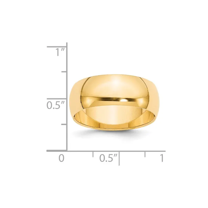 Solid 18K Yellow Gold 8mm HalfRound Wedding MensWomens Wedding Band Ring Size 85 Goldia Rings Solid 18K Yellow Gold 8mm HalfRound Wedding MensWomens Wedding Band Ring Size 85 Goldia Rings