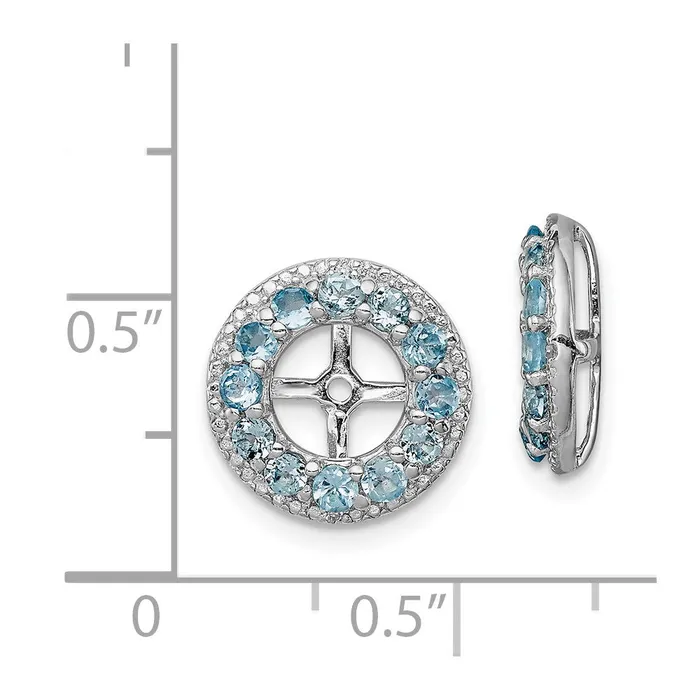 Sterling Silver Rhodium Diamond u0026 Swiss Blue Topaz Earring Jacket Goldia Earrings