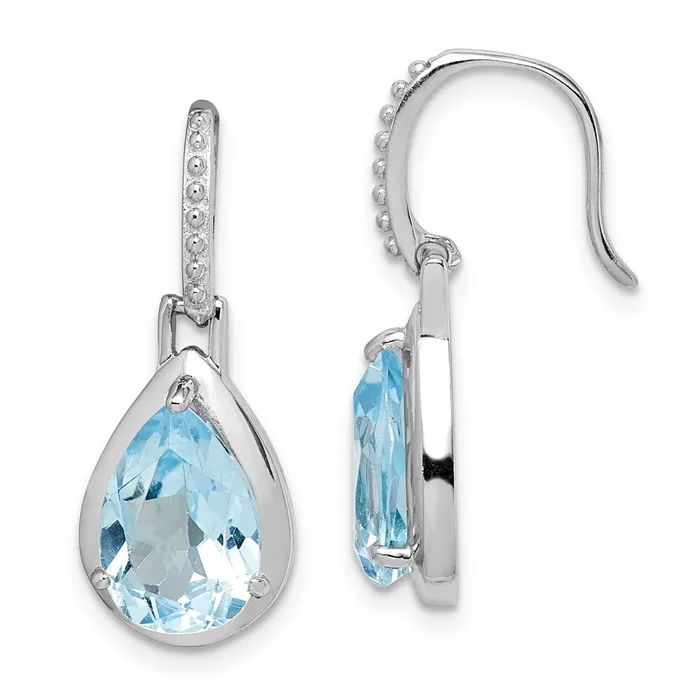 Sterling Silver Rhodiumplated Blue Topaz Teardrop Dangle Earrings Goldia Earrings Sterling Silver Rhodiumplated Blue Topaz Teardrop Dangle Earrings Goldia Earrings