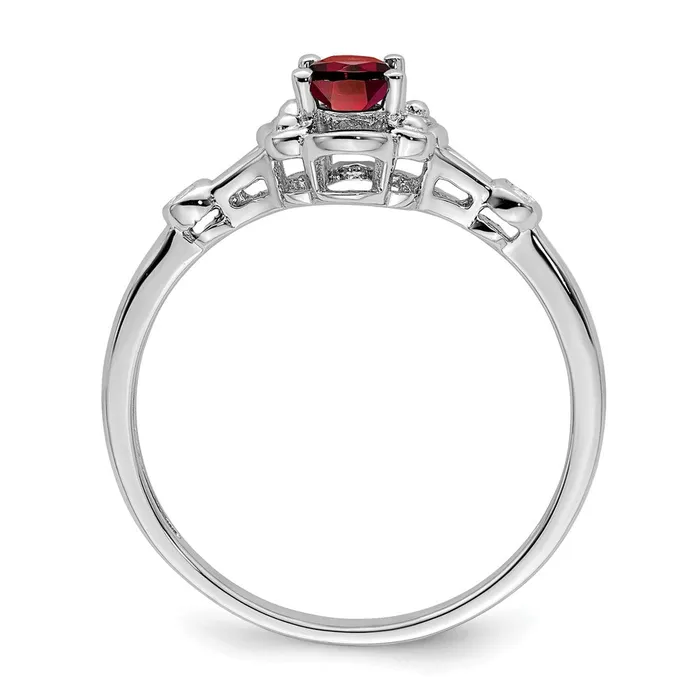 Sterling Silver Rhodiumplated Garnet u0026 Diamond Ring Goldia Rings