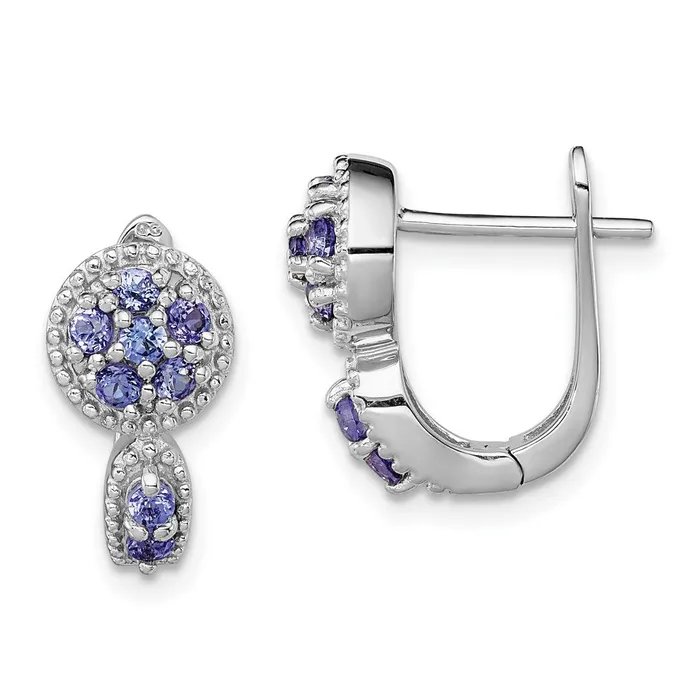 Sterling Silver Rhodiumplated Tanzanite Circle Hinged Earrings Goldia Earrings Sterling Silver Rhodiumplated Tanzanite Circle Hinged Earrings Goldia Earrings