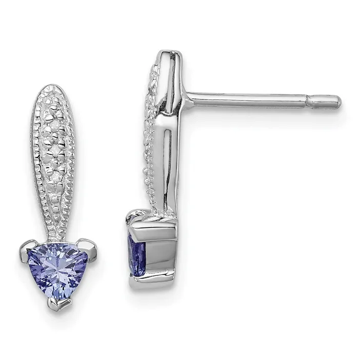 Sterling Silver Rhodiumplated Tanzanite u0026 Diamond Earrings Goldia Earrings Sterling Silver Rhodiumplated Tanzanite u0026 Diamond Earrings Goldia Earrings