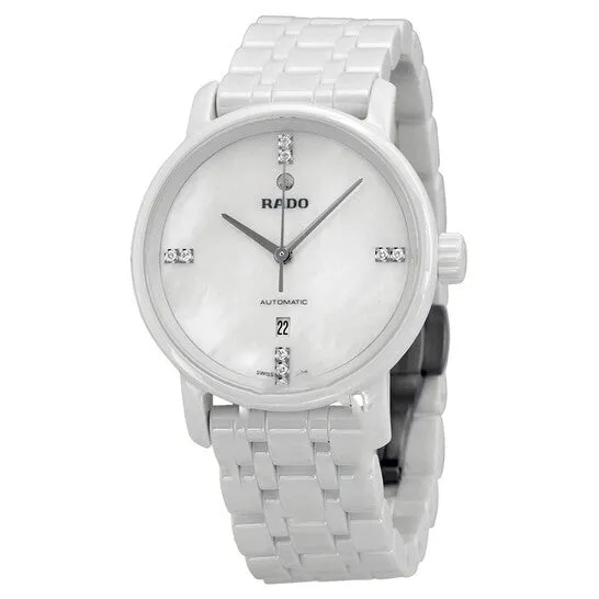 Watches JMS always Original Rado Diamaster Automatic Mother of Pearl Dial White Ceramic Ladies Watch R14044907 Watches JMS always Original Rado Diamaster Automatic Mother of Pearl Dial White Ceramic Ladies Watch R14044907