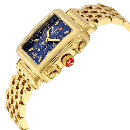 Watches Original Michele Deco Chronograph Blue Mother of Pearl Dial Goldplated Ladies Watch MWW06P000221 JMS always Watches Original Michele Deco Chronograph Blue Mother of Pearl Dial Goldplated Ladies Watch MWW06P000221 JMS always