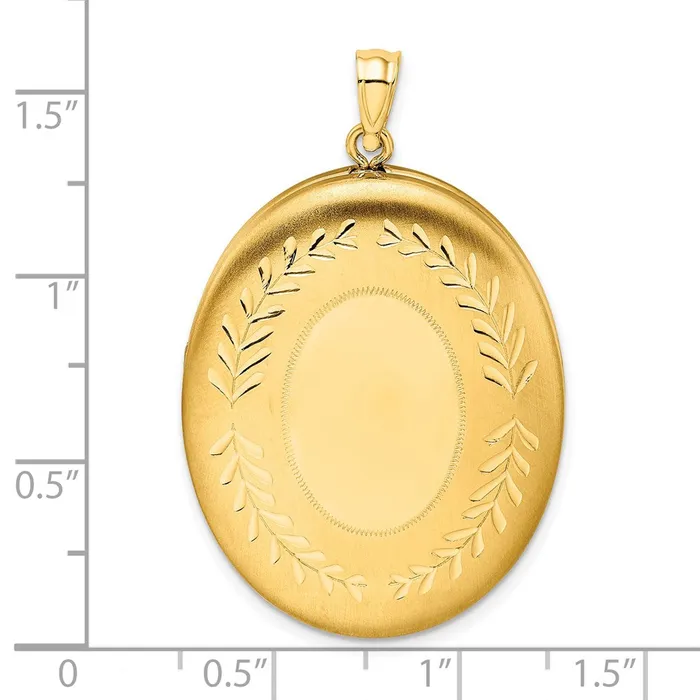120 Gold Filled 34mm PolishedSatin Leaf Border 2Frame Oval Locket TreasureFineJewelers Earrings