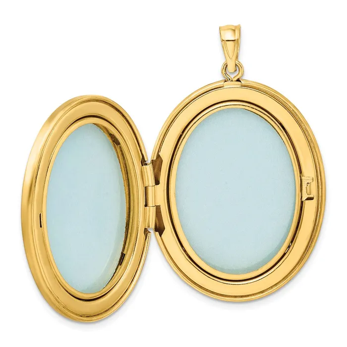 120 Gold Filled 34mm PolishedSatin Leaf Border 2Frame Oval Locket TreasureFineJewelers Earrings