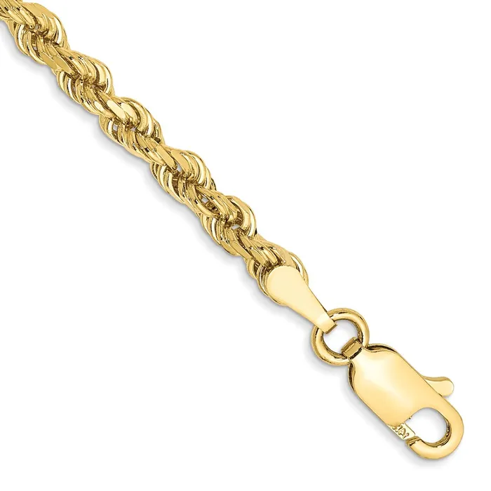 10k 3mm Diamondcut Rope Chain TreasureFineJewelers Necklaces