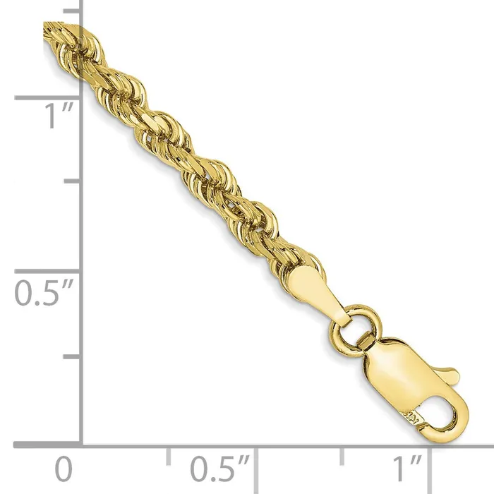 10k 3mm Diamondcut Rope Chain TreasureFineJewelers Necklaces