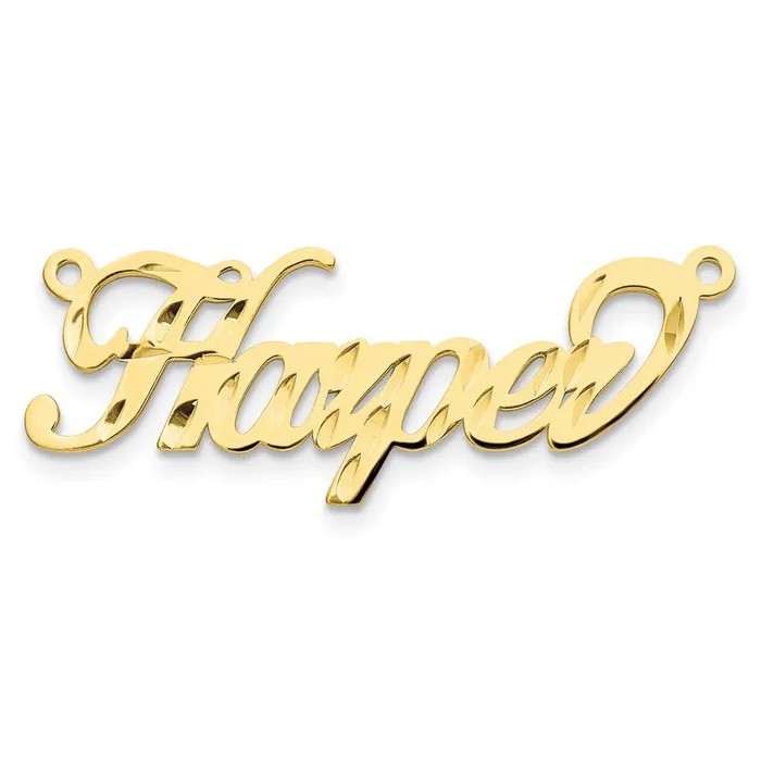 10K Diamondcut Name Plate TreasureFineJewelers Necklaces