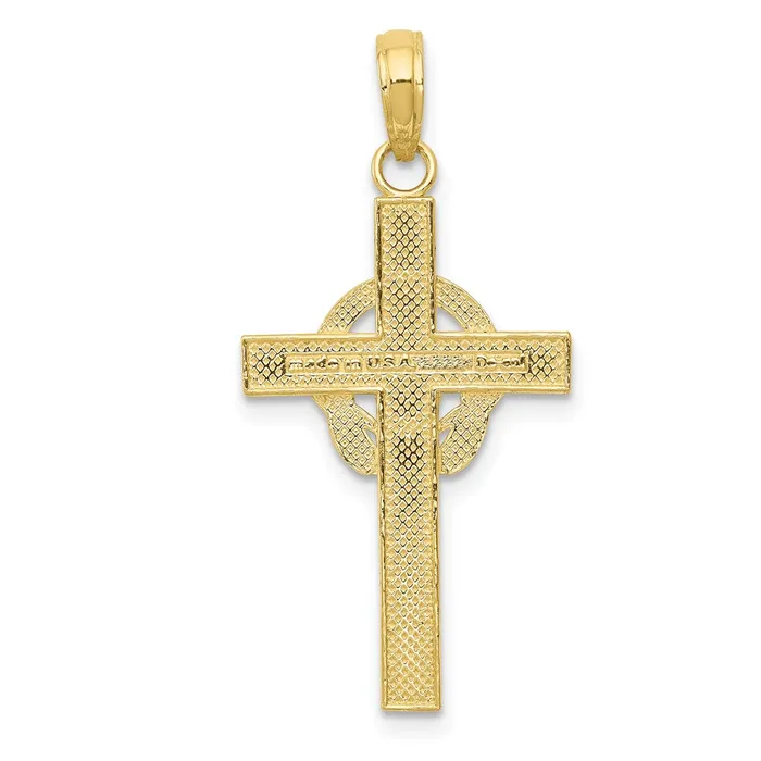 10K Polished Claddagh Cross Pendant TreasureFineJewelers Necklaces