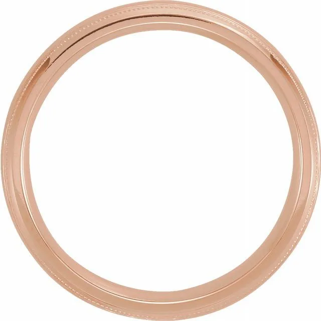 10K Rose Gold 5 mm Half Round ComfortFit Band With Milgrain TreasureFineJewelers Rings
