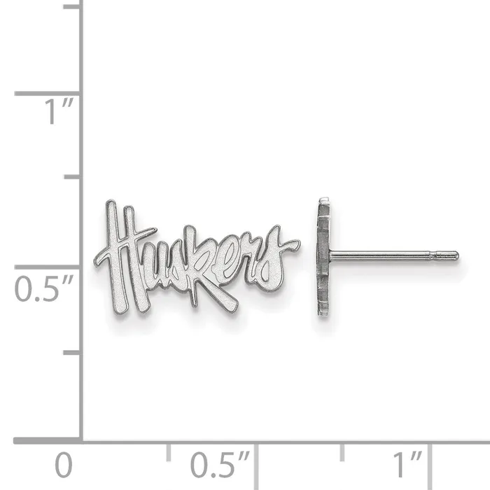 10K White Gold University of Nebraska XS Post Earrings TreasureFineJewelers Earrings