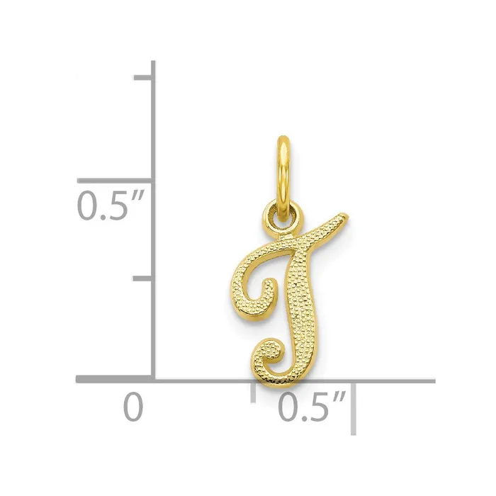 10k Yellow Gold Initial T Charm TreasureFineJewelers Charm Necklaces