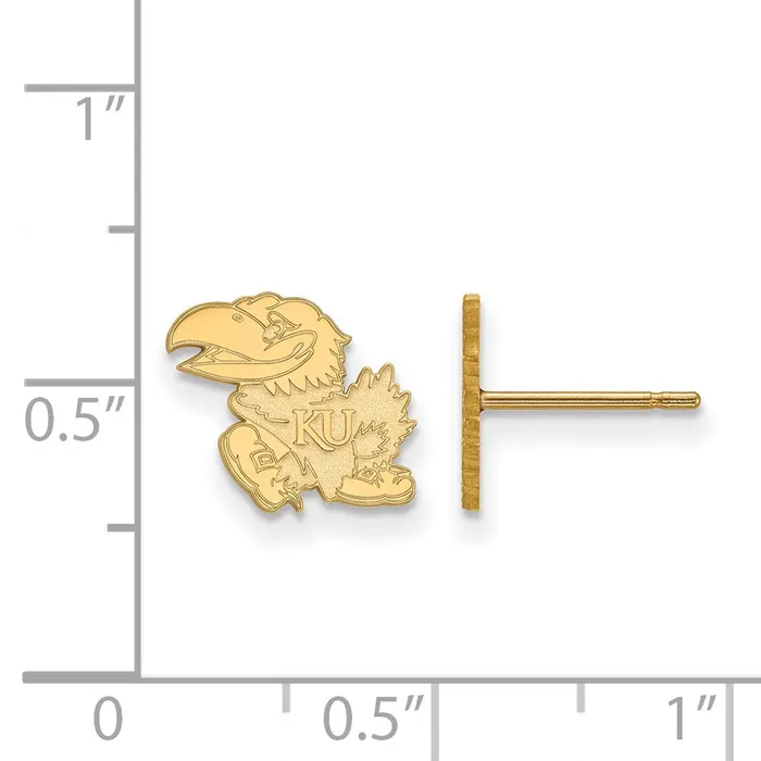 10K Yellow Gold University of Kansas XS Post Earrings TreasureFineJewelers Earrings