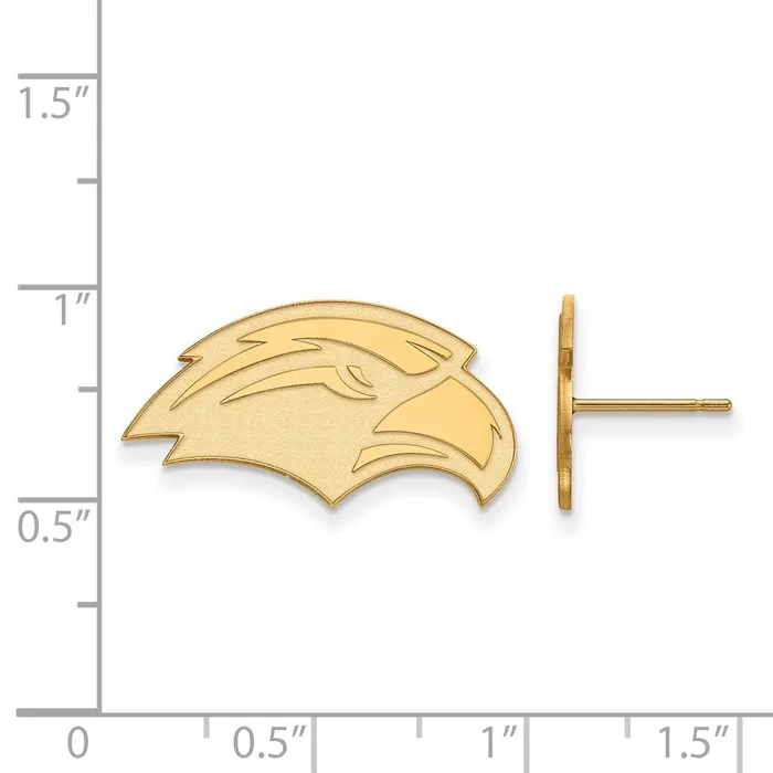 10K Yellow Gold University of Southern Miss Small Post Earrings TreasureFineJewelers Earrings