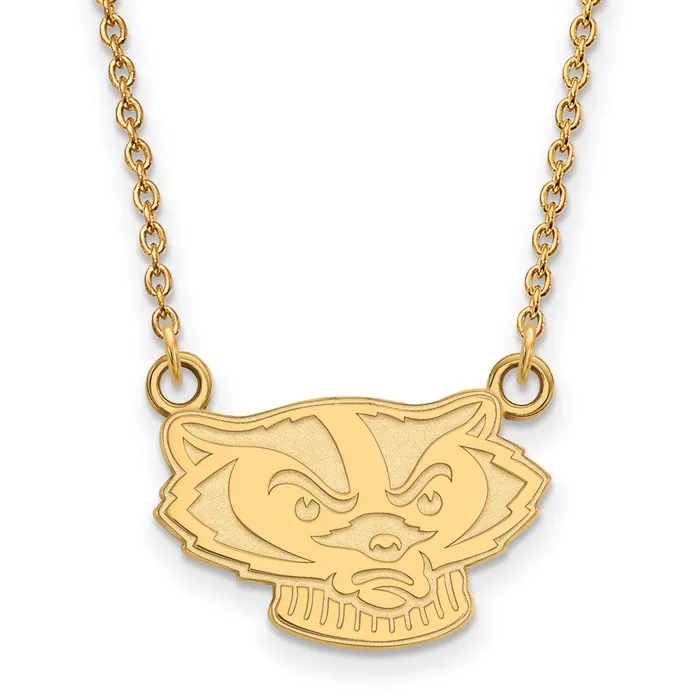 10K Yellow Gold University of Wisconsin Small Pendant with Necklace TreasureFineJewelers Necklaces 10K Yellow Gold University of Wisconsin Small Pendant with Necklace TreasureFineJewelers Necklaces