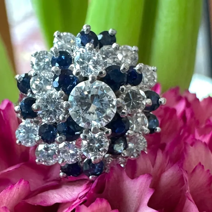 14 Karat White Gold Diamond Sapphire Ring 13000538 ONeills Estate Jewelry Rings 14 Karat White Gold Diamond Sapphire Ring 13000538 ONeills Estate Jewelry Rings