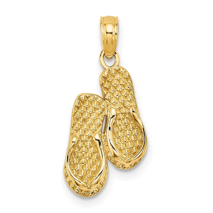 14k 3D CAPE COD Double FlipFlop Charm TreasureFineJewelers Charm Necklaces 14k 3D CAPE COD Double FlipFlop Charm TreasureFineJewelers Charm Necklaces