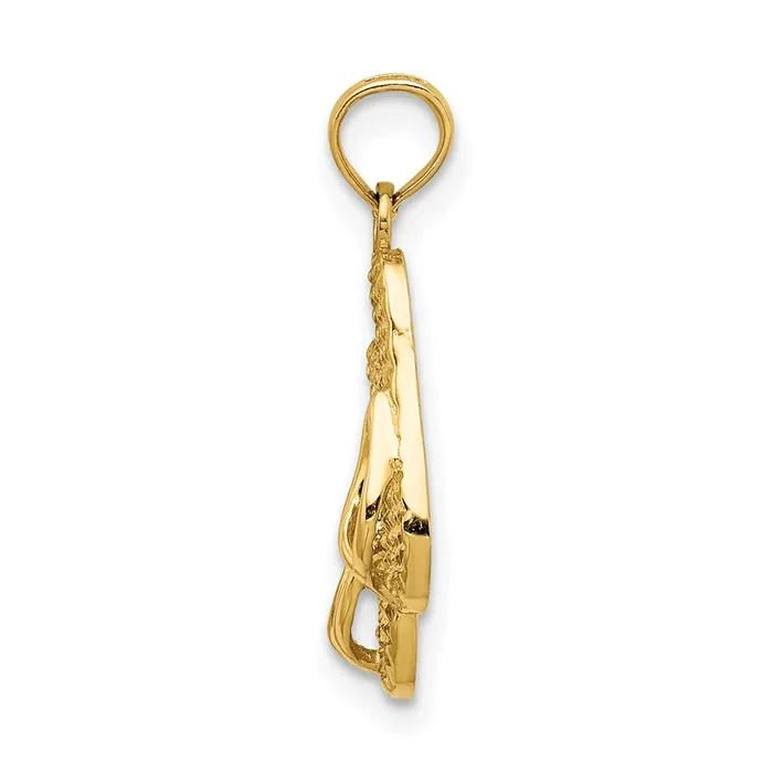 14k 3D CAPE COD Double FlipFlop Charm TreasureFineJewelers Charm Necklaces
