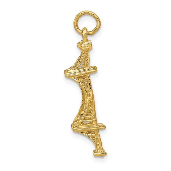 14k 3D Golden Gate Bridge Charm TreasureFineJewelers Charm Necklaces