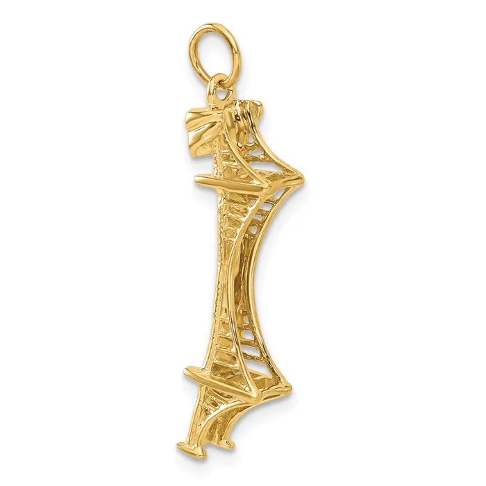 14k 3D Golden Gate Bridge Charm TreasureFineJewelers Charm Necklaces
