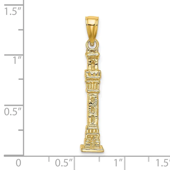 14K 3D Pilgrim Memorial Monument Charm TreasureFineJewelers Charm Necklaces