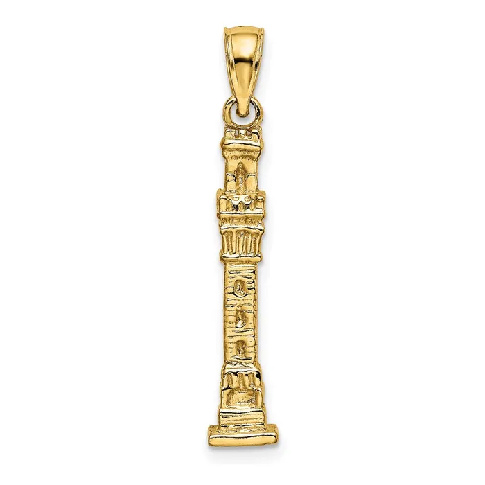 14K 3D Pilgrim Memorial Monument Charm TreasureFineJewelers Charm Necklaces