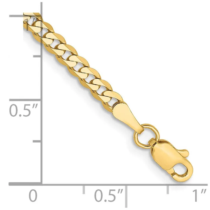 14K 7 inch 29mm Flat Beveled Curb with Lobster Clasp Bracelet TreasureFineJewelers Bracelets