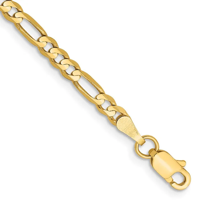 14K 7 inch 3mm Concave Open Figaro with Lobster Clasp Bracelet TreasureFineJewelers Bracelets 14K 7 inch 3mm Concave Open Figaro with Lobster Clasp Bracelet TreasureFineJewelers Bracelets