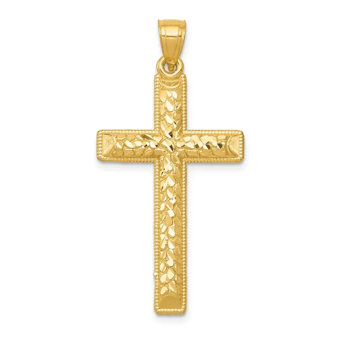 14k Diamondcut Latin Cross Pendant TreasureFineJewelers Necklaces