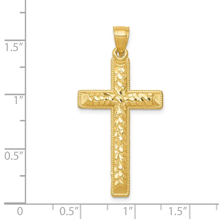 14k Diamondcut Latin Cross Pendant TreasureFineJewelers Necklaces