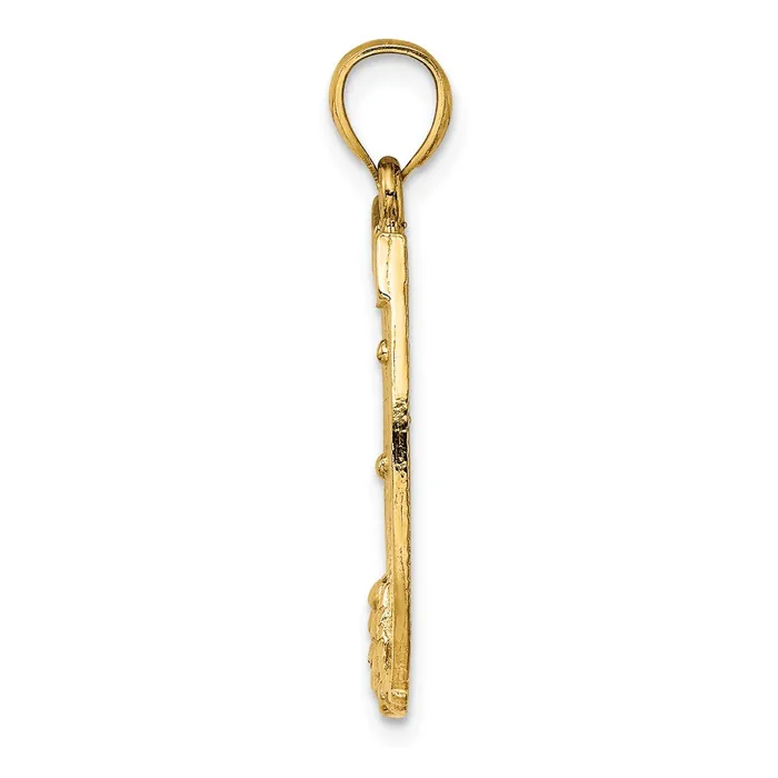 14K Dollar Sign In Horseshoe Charm TreasureFineJewelers Charm Necklaces
