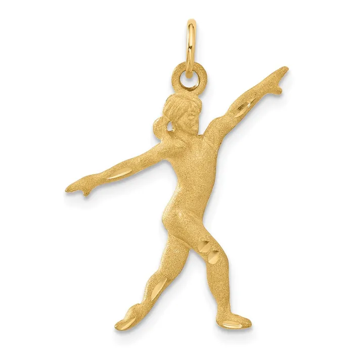 14k Gymnast Charm TreasureFineJewelers Charm Necklaces