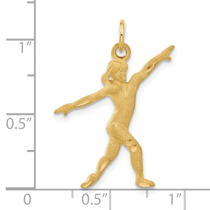 14k Gymnast Charm TreasureFineJewelers Charm Necklaces