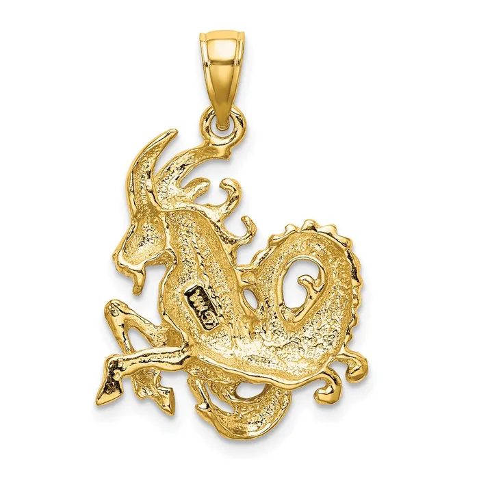 14k Large Capricorn Zodiac Charm TreasureFineJewelers Charm Necklaces