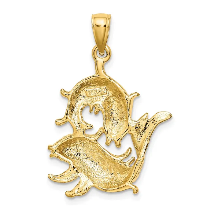 14k Large Pisces Zodiac Charm TreasureFineJewelers Charm Necklaces