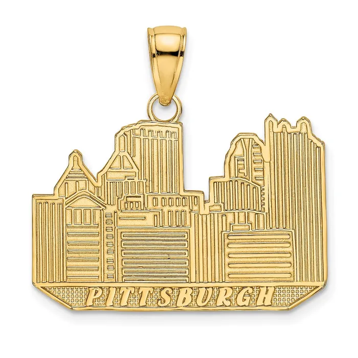 14K Pittsburgh Skyline Charm TreasureFineJewelers Charm Necklaces
