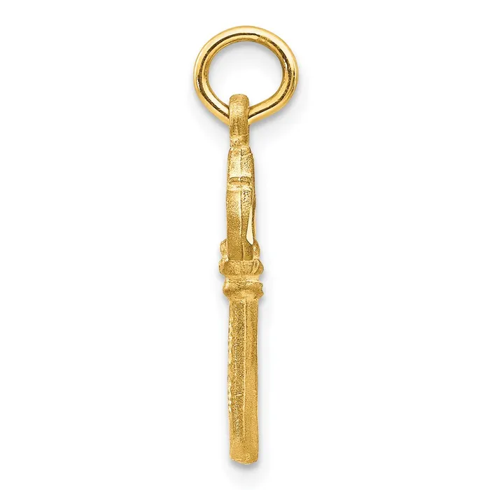 14K Polished Diamondcut 3D Key Charm TreasureFineJewelers Charm Necklaces