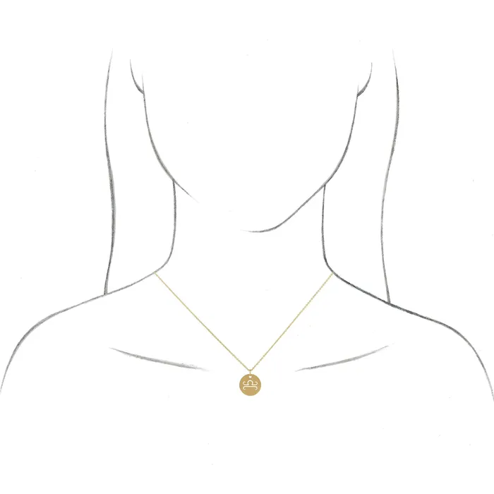 14K Rose Gold 165 mm Aquarius Zodiac Disc Pendant TreasureFineJewelers Necklaces