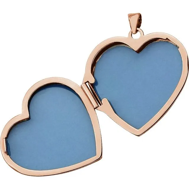 14K Rose Gold Heart Locket TreasureFineJewelers Necklaces
