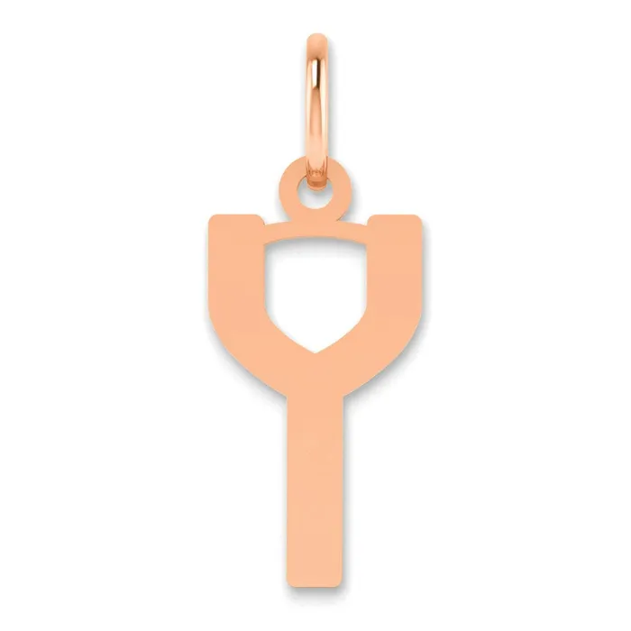 14k Rose Gold Letter Y Initial Pendant TreasureFineJewelers Necklaces