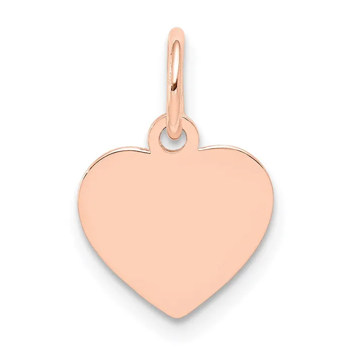 14k Rose Gold Plain 011 Gauge Engraveable Heart Disc Charm TreasureFineJewelers Charm Necklaces 14k Rose Gold Plain 011 Gauge Engraveable Heart Disc Charm TreasureFineJewelers Charm Necklaces