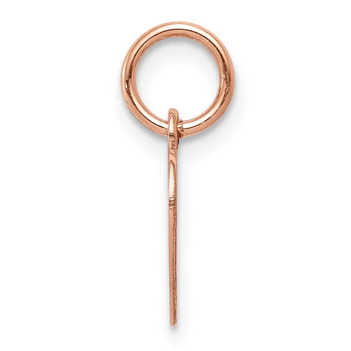 14k Rose Gold Plain 011 Gauge Engraveable Heart Disc Charm TreasureFineJewelers Charm Necklaces