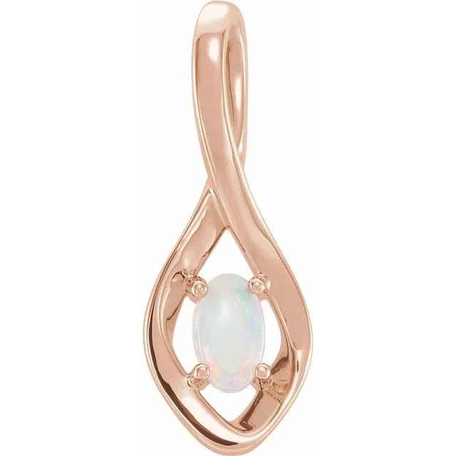 14K Rose Opal Freeform Pendant TreasureFineJewelers Necklaces