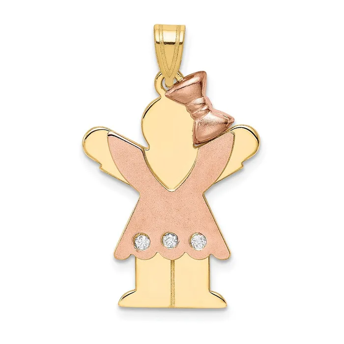 14k Twotone AAA Diamond Kid Pendant TreasureFineJewelers Rings