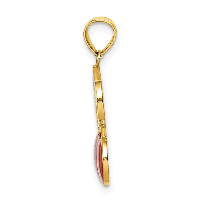 14K W Enamel Cherries With Leaf Charm TreasureFineJewelers Charm Necklaces