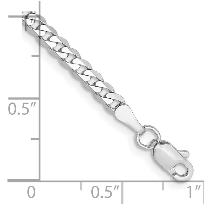 14k White Gold 29mm Flat Beveled Curb with Lobster Clasp Bracelet TreasureFineJewelers Bracelets
