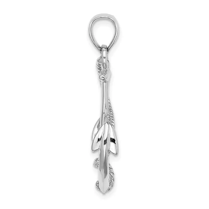 14K White Gold 3D Polished and Textured Anchor wRope Charm TreasureFineJewelers Charm Necklaces