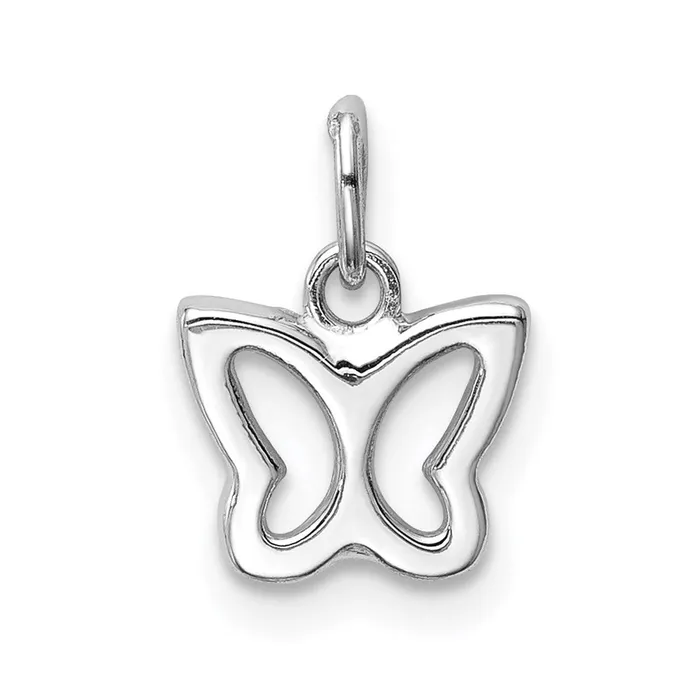 14k White Gold Cutout Butterfly Pendant TreasureFineJewelers Necklaces