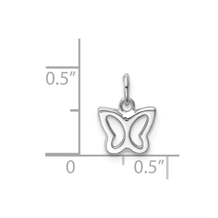14k White Gold Cutout Butterfly Pendant TreasureFineJewelers Necklaces